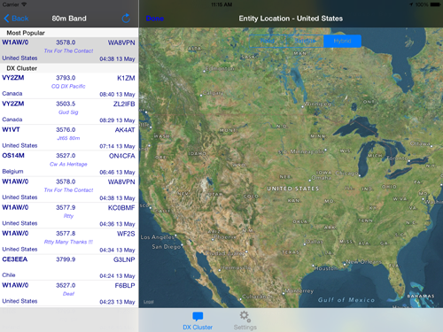 DX Cluster map